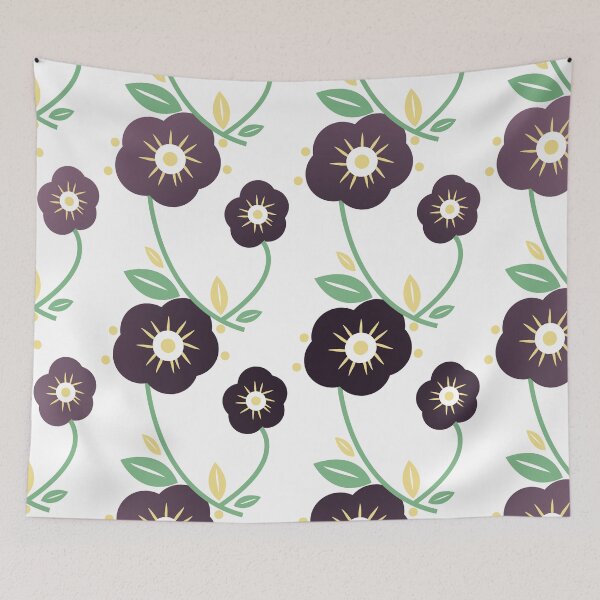 Item preview, Deep violet florals designed and sold by peggieprints.