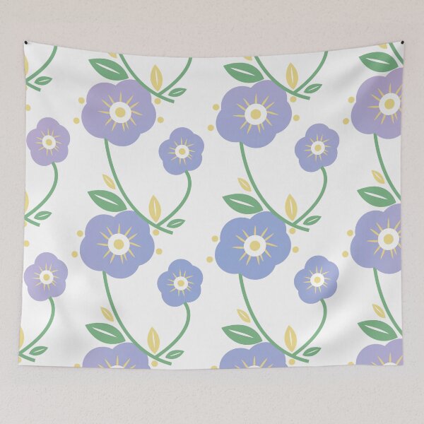 Item preview, Pretty cornflower blue florals designed and sold by peggieprints.