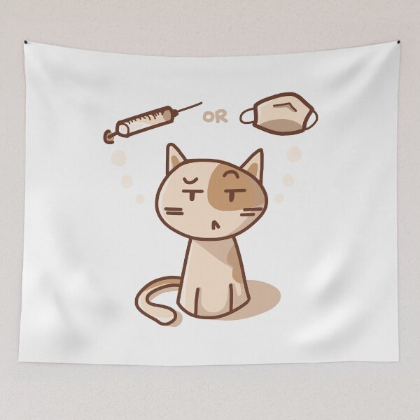 Item preview, Vaxxed or Masked Cute Funny Cat designed and sold by AmethystShop.