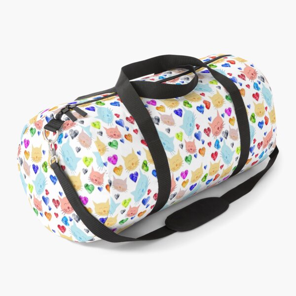 Item preview, ADORABLE, CUTE KITTY CAT FACES AND BRIGHT COLORFUL HEARTS, Design for a cat lover designed and sold by Adri Barnard.