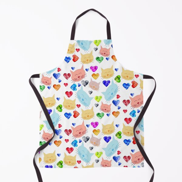 Item preview, ADORABLE, CUTE KITTY CAT FACES AND BRIGHT COLORFUL HEARTS, Design for a cat lover designed and sold by Adri Barnard.