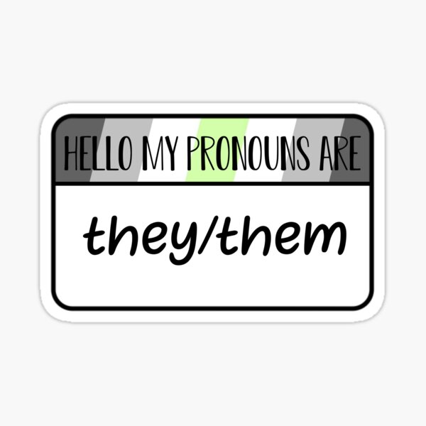 Agender Pronouns They She Sticker By Chunky Lad Redbubble