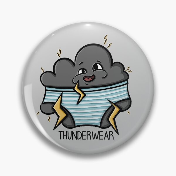 Item preview, Thunderwear, Funny cartoon style thunder cloud in underwear, Digital Illustration designed and sold by AlmightyClaire.