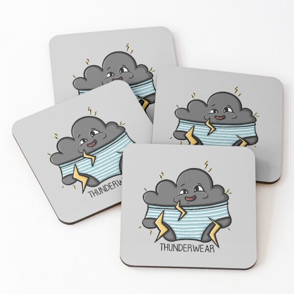 Item preview, Thunderwear, Funny cartoon style thunder cloud in underwear, Digital Illustration designed and sold by AlmightyClaire.