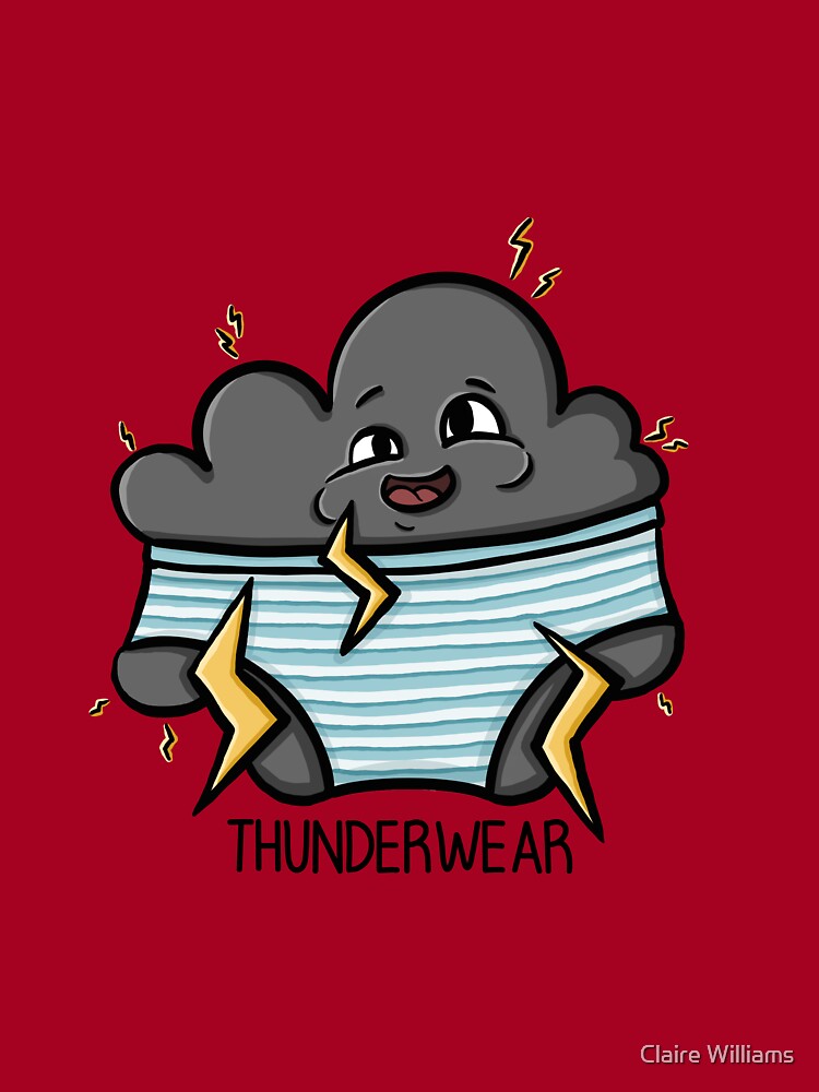 Thunderwear nube de trueno de estilo de dibujos animados divertido en ropa interior ilustraci n digital Camiseta para ni os