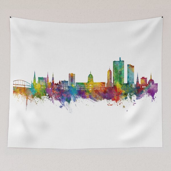 Item preview, Fort Wayne Indiana Skyline designed and sold by ArtPrints.