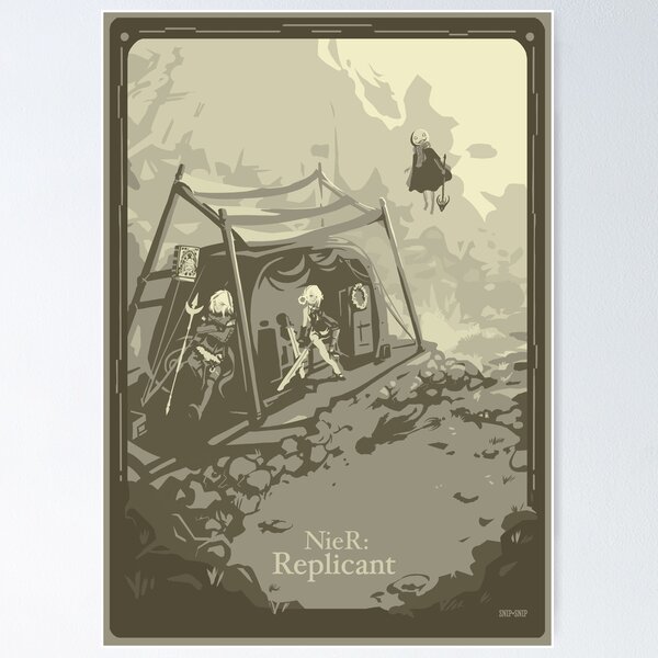 Vista previa del artículo con la obra «Replicante de Nier», diseñado y vendido por SnipSnipArt.
