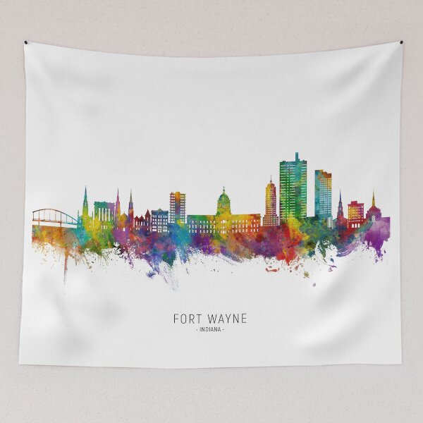 Item preview, Fort Wayne Indiana Skyline designed and sold by ArtPrints.