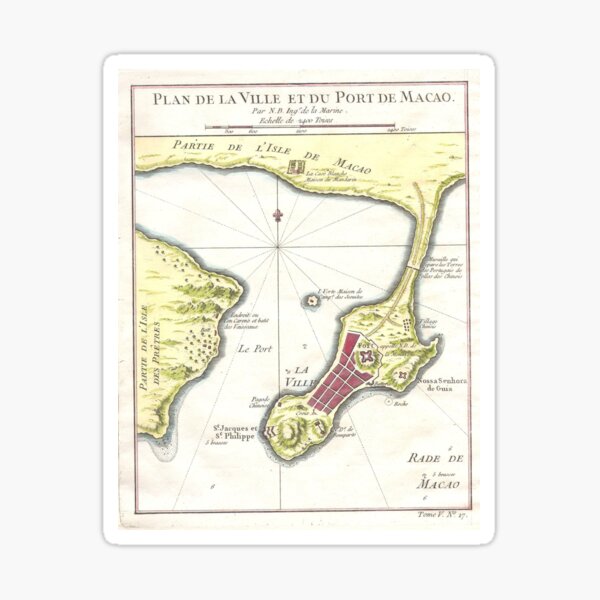 Item preview, Vintage Map of Macau China (1750) designed and sold by BravuraMedia.