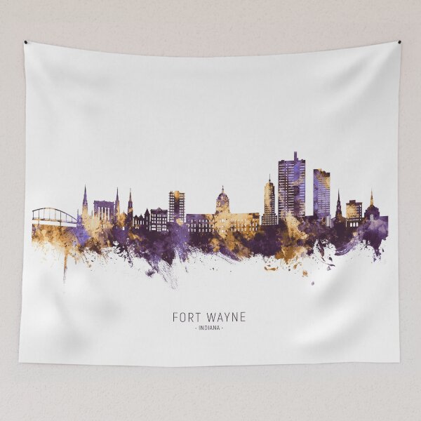 Item preview, Fort Wayne Indiana Skyline designed and sold by ArtPrints.