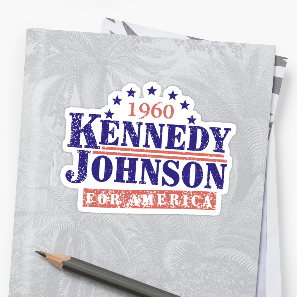 "Vintage Kennedy Johnson 1960 Presidential Campaign" Stickers by Peter