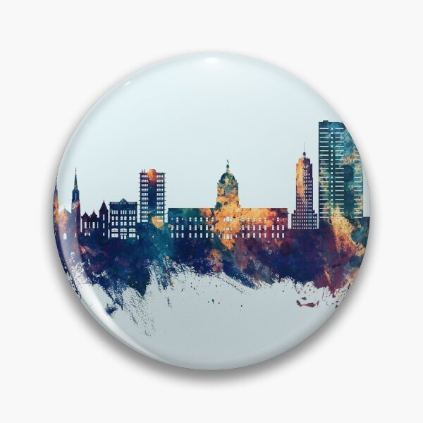 Item preview, Fort Wayne Indiana Skyline designed and sold by ArtPrints.