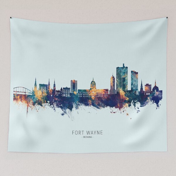 Item preview, Fort Wayne Indiana Skyline designed and sold by ArtPrints.