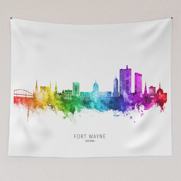 Item preview, Fort Wayne Indiana Skyline designed and sold by ArtPrints.
