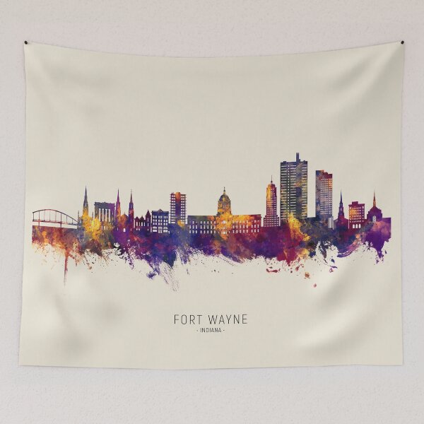 Item preview, Fort Wayne Indiana Skyline designed and sold by ArtPrints.