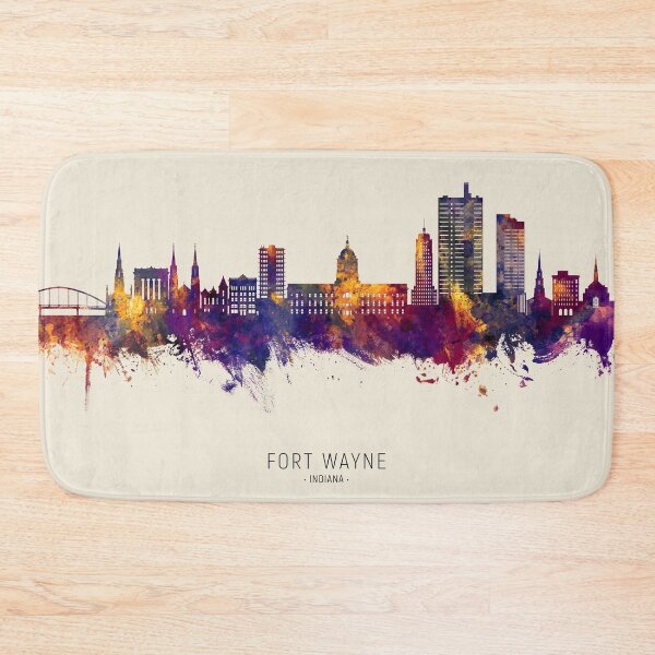 Item preview, Fort Wayne Indiana Skyline designed and sold by ArtPrints.