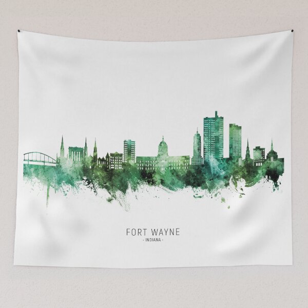 Item preview, Fort Wayne Indiana Skyline designed and sold by ArtPrints.