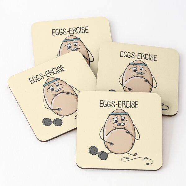 Item preview, Eggs-ercise Funny Egg Pun, bad jokes cartoon doodle Digital Illustration designed and sold by AlmightyClaire.