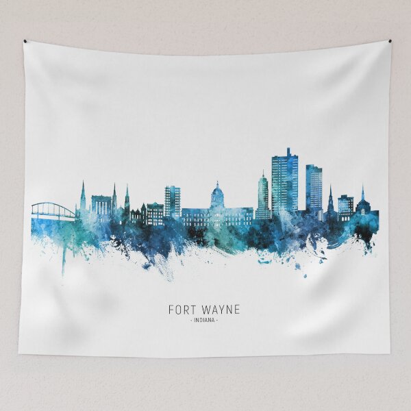 Item preview, Fort Wayne Indiana Skyline designed and sold by ArtPrints.