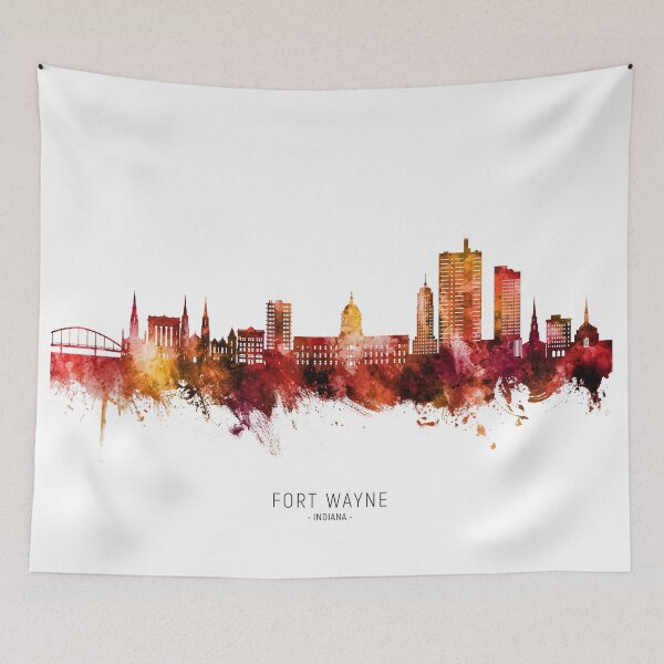 Item preview, Fort Wayne Indiana Skyline designed and sold by ArtPrints.