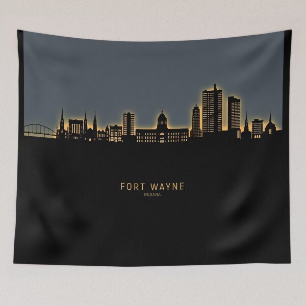 Item preview, Fort Wayne Indiana Skyline designed and sold by ArtPrints.