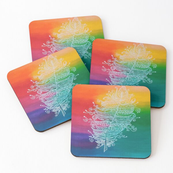 Item preview, Colorful zen feather designed and sold by Pooja-Alva.