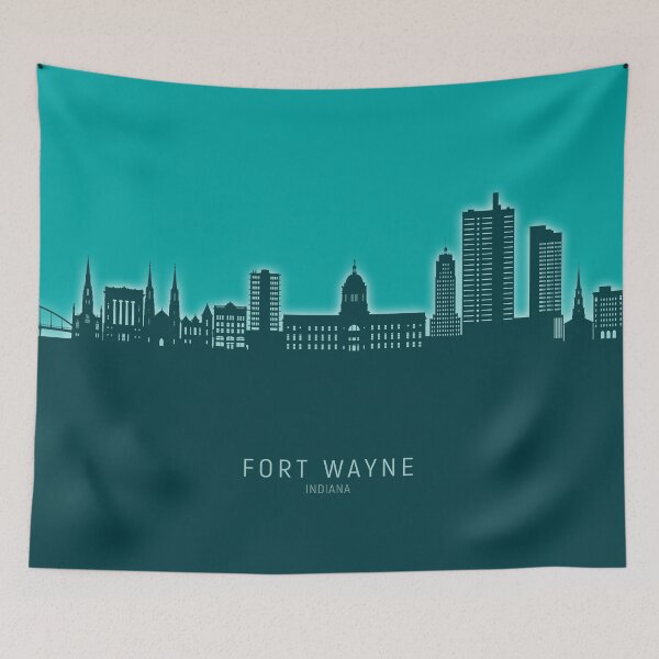 Item preview, Fort Wayne Indiana Skyline designed and sold by ArtPrints.