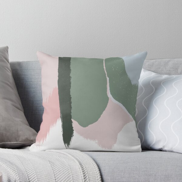 Item preview, Abstract Art Paint Brush Strokes in Blush Pink & Sage Green designed and sold by kasamor.