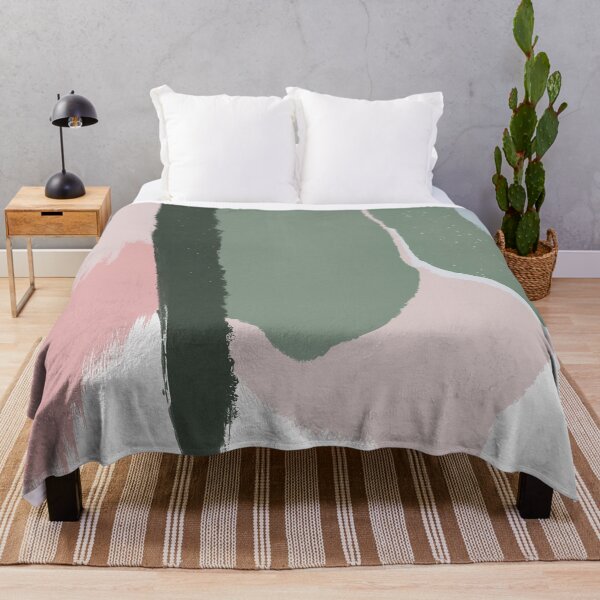 Item preview, Abstract Art Paint Brush Strokes in Blush Pink & Sage Green designed and sold by kasamor.