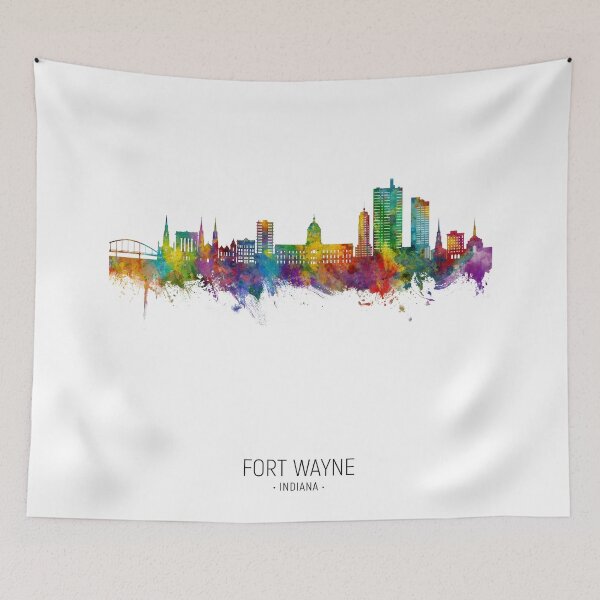 Item preview, Fort Wayne Indiana Skyline designed and sold by ArtPrints.