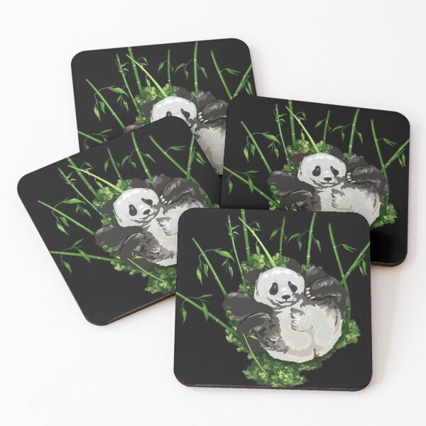 Item preview, Panda's butt with bamboo, large print black edition designed and sold by bye-then.