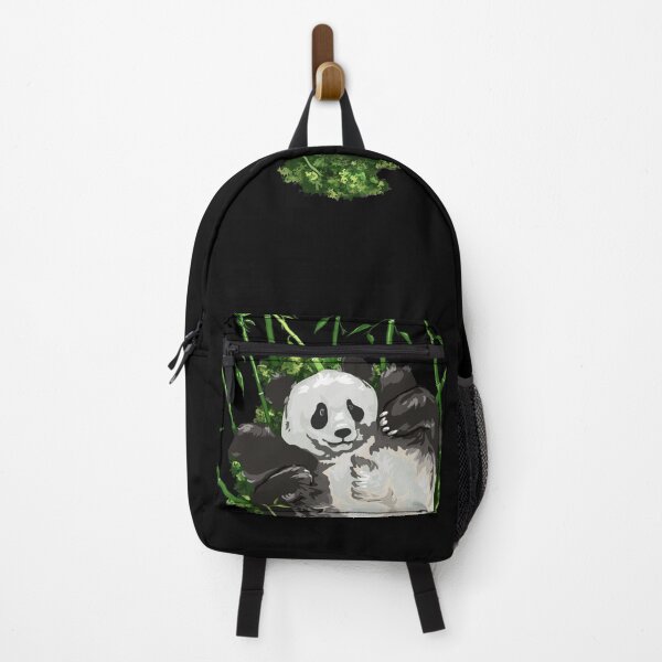 Item preview, Panda's butt with bamboo, large print black edition designed and sold by bye-then.