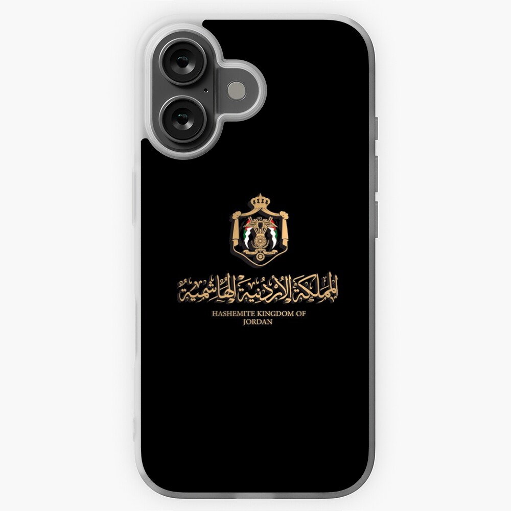 JORDANIAN FLAG ON JORDANIAN EMBLEM IN GOLDEN STYLISH DESIGN شعار الأردن | iPhone Case