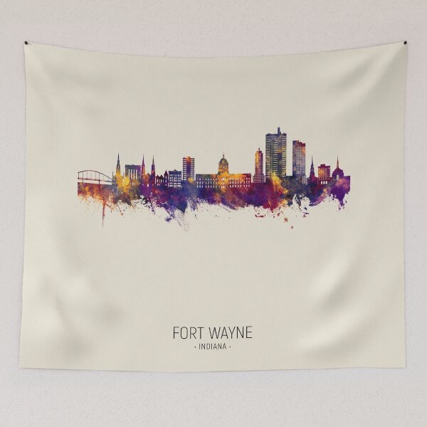 Item preview, Fort Wayne Indiana Skyline designed and sold by ArtPrints.
