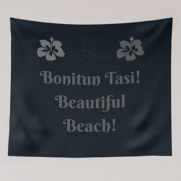 Aperçu de l'œuvre Bonitun Tasi! Belle plage! créée et vendue par POSITIVE4EVA.