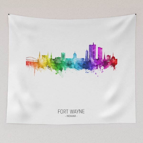 Item preview, Fort Wayne Indiana Skyline designed and sold by ArtPrints.