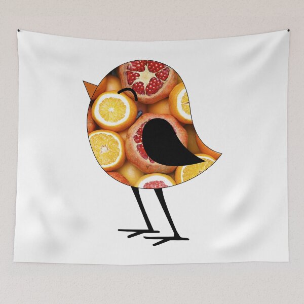 Item preview, Oranges and Pomegranate Bird  designed and sold by BuzzySpaceBee.