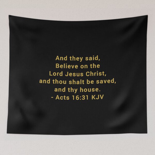 Item preview, Acts 16:31 KJV Gold Modern Print designed and sold by VerShirts.