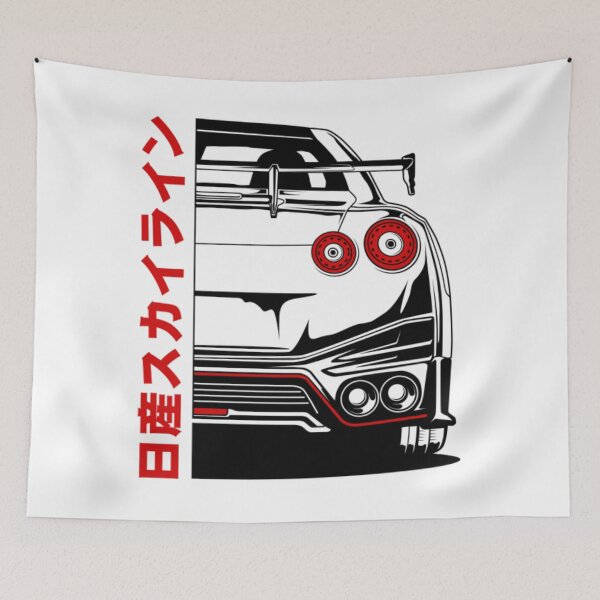 Artikelvorschau, Nissan Gtr Nissan GTR R35 Schwarzer Druck entworfen und verkauft von KaAnsDesign.