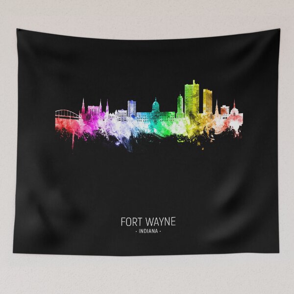 Item preview, Fort Wayne Indiana Skyline designed and sold by ArtPrints.