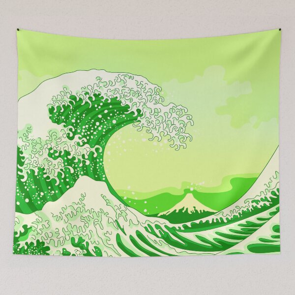 Item preview, Neon Green Great Wave designed and sold by XOOXOO.