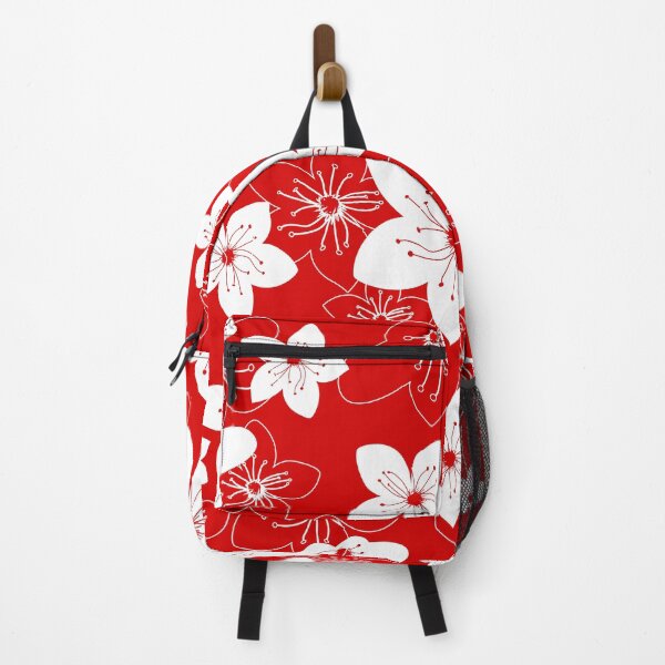 Item preview, Red and white floral pattern designed and sold by BLMcreations.