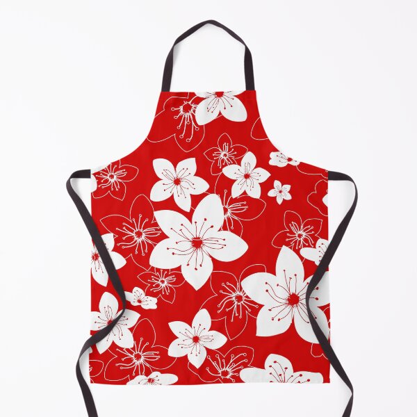 Item preview, Red and white floral pattern designed and sold by BLMcreations.