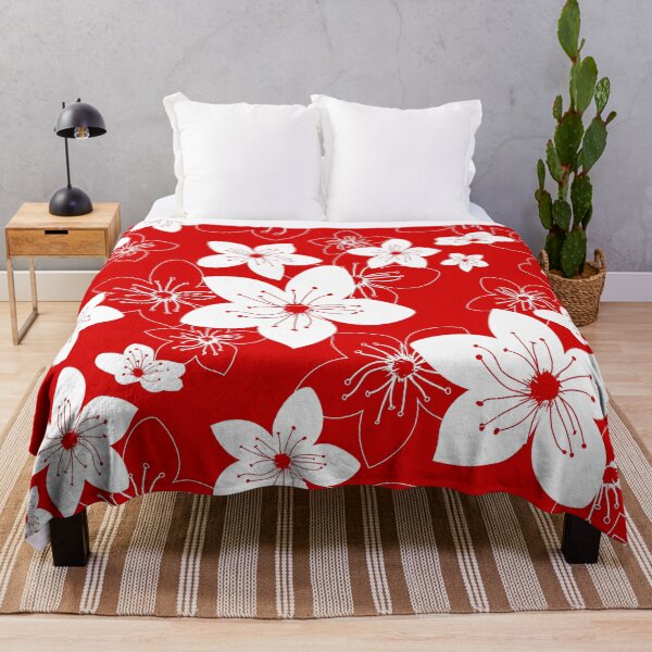 Item preview, Red and white floral pattern designed and sold by BLMcreations.