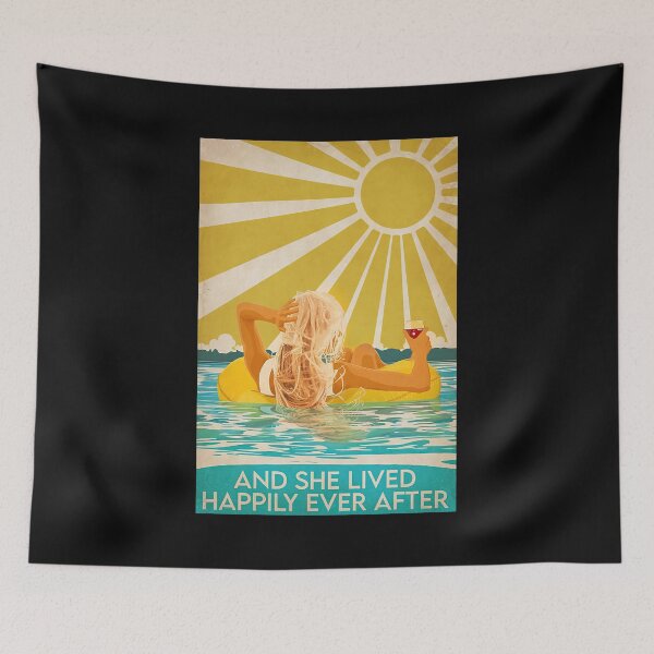 Item preview, And She Lived Happily Ever After  - Girl On Beach Drink Wine designed and sold by hippololocc.