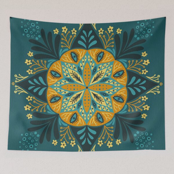 Item preview, Sprouting Mandala – Teal designed and sold by Cat Coquillette.