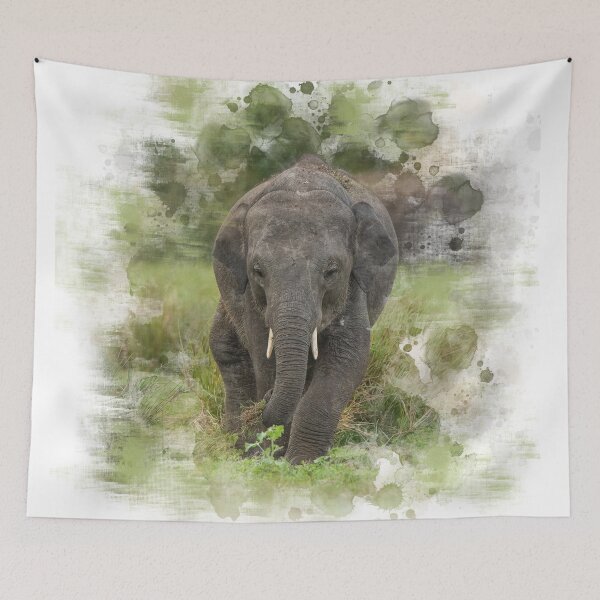 Item preview, Baby Elephant tusker in the wild  designed and sold by Soban Raj.
