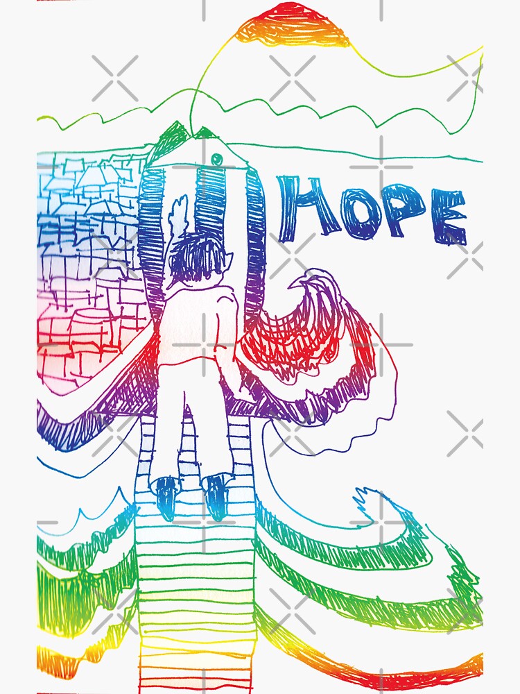 "drawing_hope" Sticker by fhjr2002 Redbubble