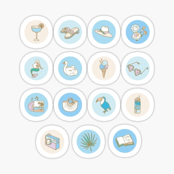 Tropical Vacation- White Beach Sticker Pack Sticker