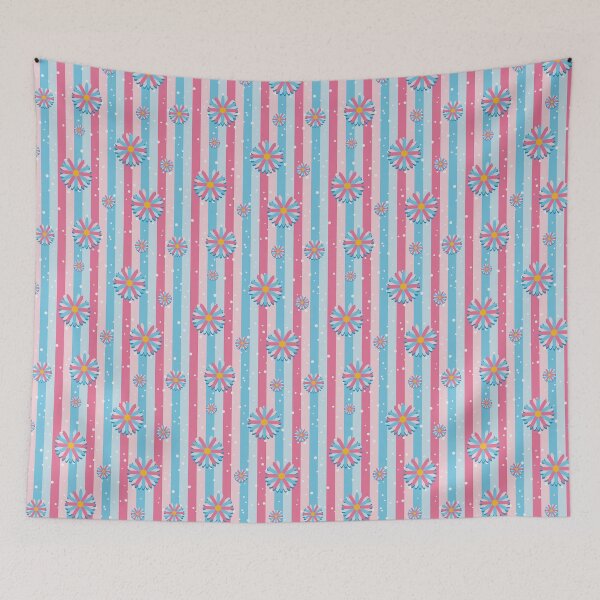 Item preview, Floral arrangement on pink & blue layers designed and sold by ArtistPlayStore.